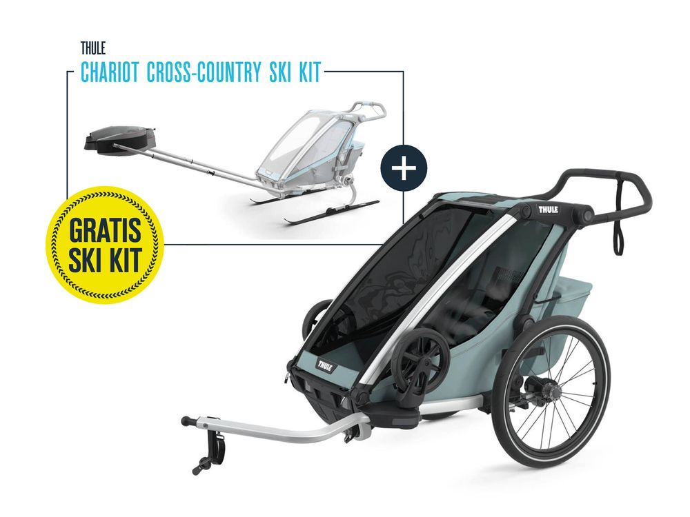 Thule Chariot Cross 1 Kinderanhänger Alaska + Gratis Ski Kit