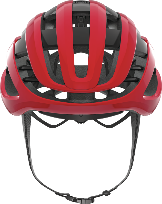 Abus AIRBREAKER Fahrradhelm, blaze red, Frontansicht