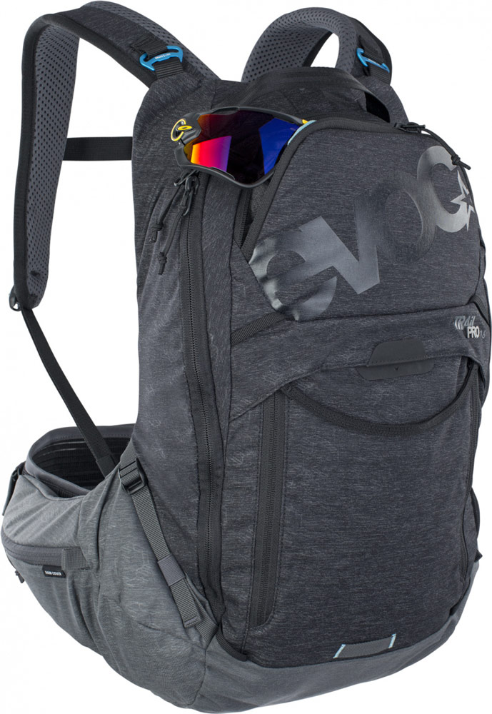 evoc Trail Pro 16L Protektorrucksack - Black/Carbon Grey