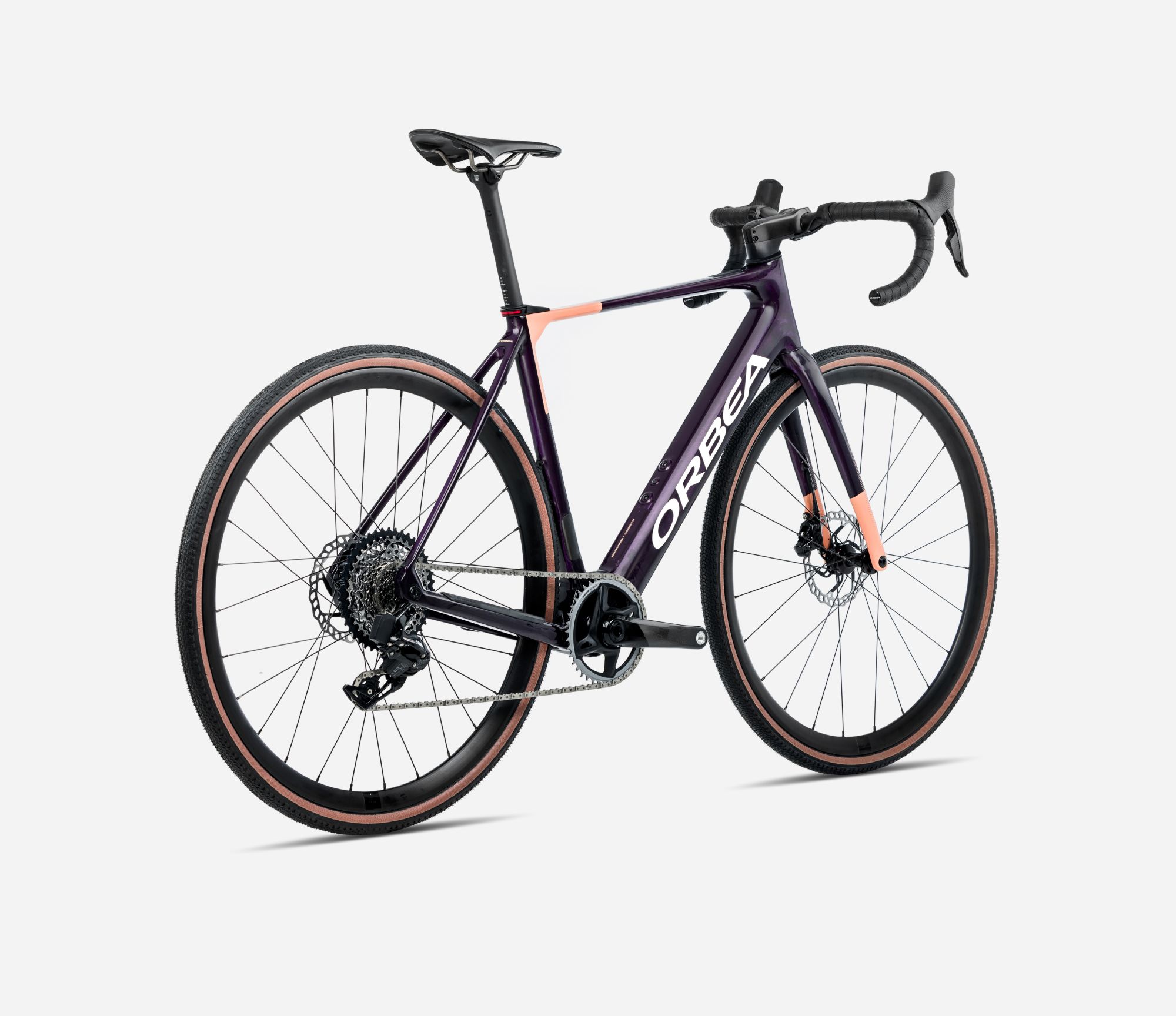 Orbea Gain M30i 2025, Fantasy Purple Carbon View (Gloss) - Orange Cloud (Matt),  Rückansicht