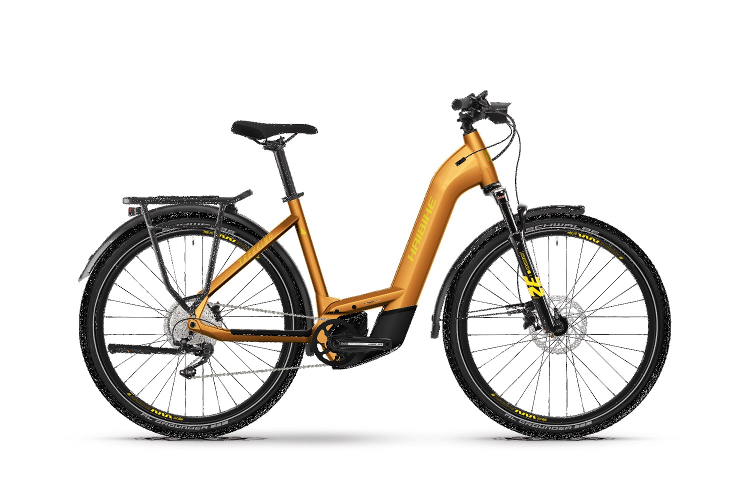 Haibike Trekking 8 Low 2023 - metal lava/yellow - gloss - Seitenansicht