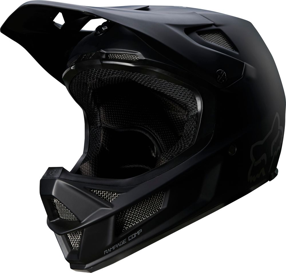 black, FOX - RAMPAGE COMP HELMET MT BLK, Seitenansicht