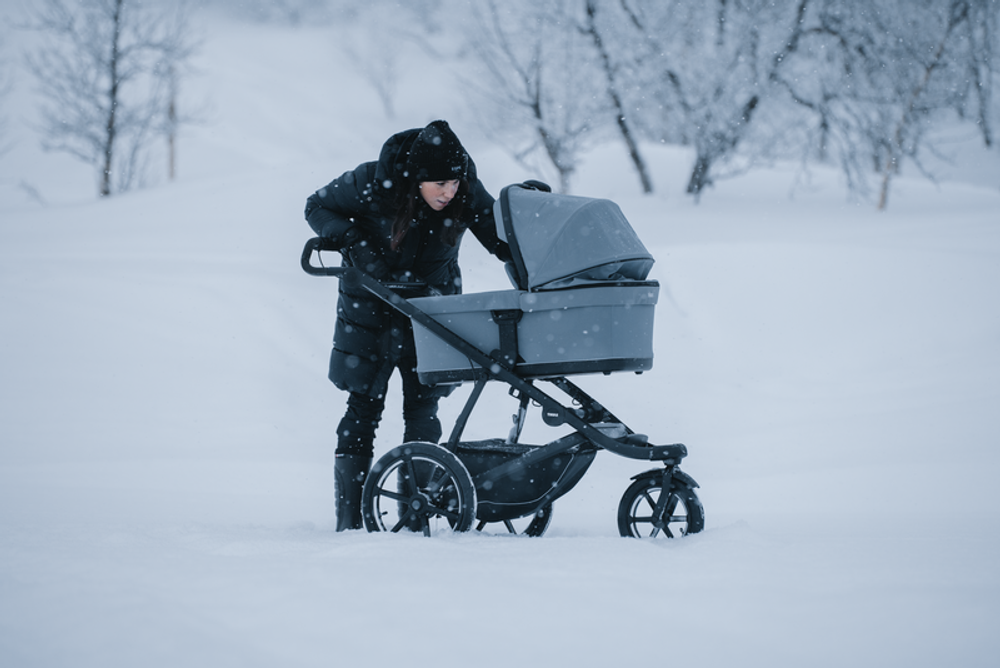 Thule Bassinet, in Action