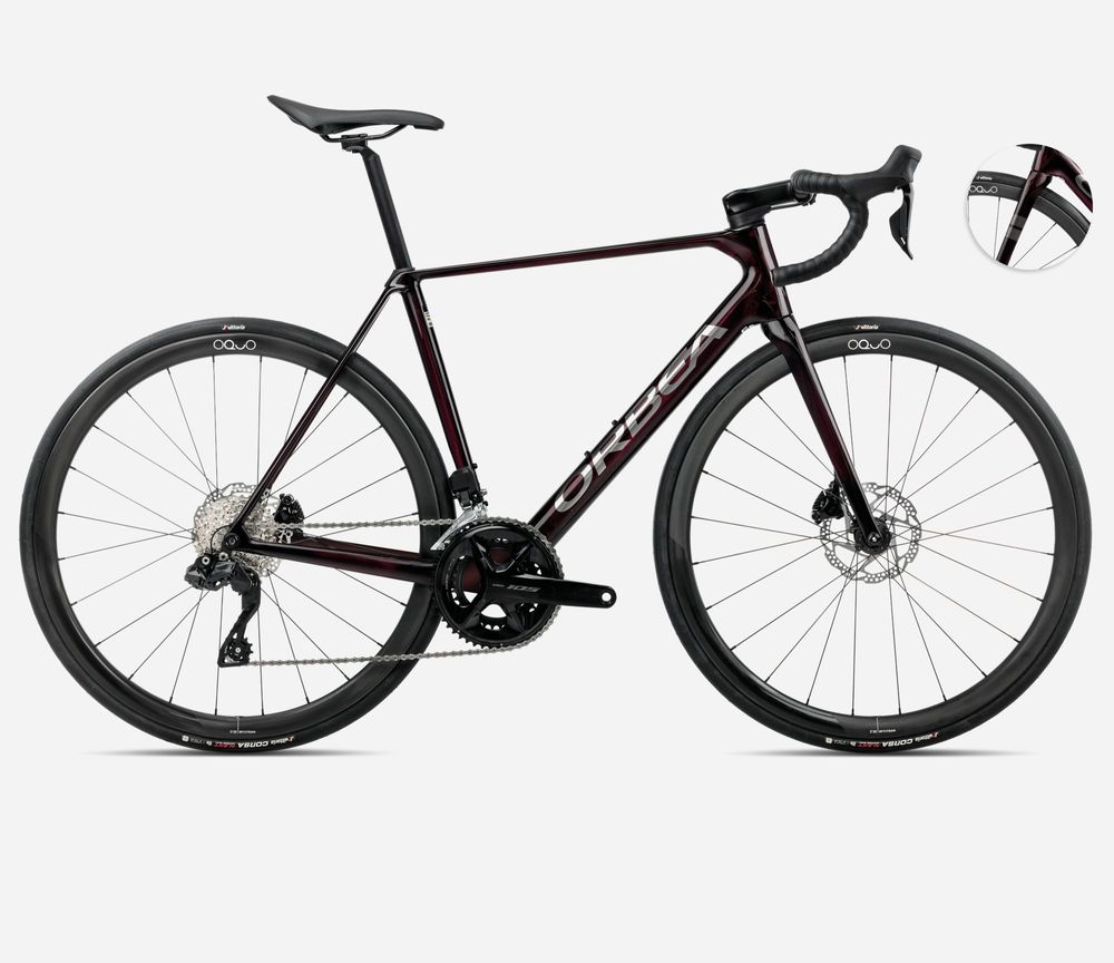 Orbea Orca M35i 2025, Wine Red - Titanium (Gloss), Seitenansicht rechts