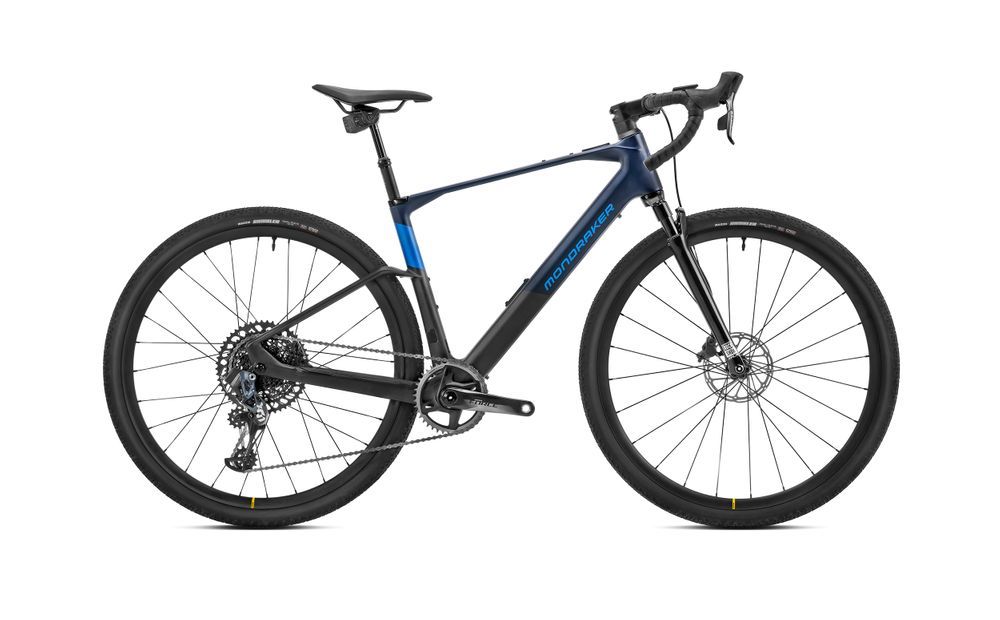 Mondraker Dusty XR - Demobike, Blau/Carbon, Seitenansicht