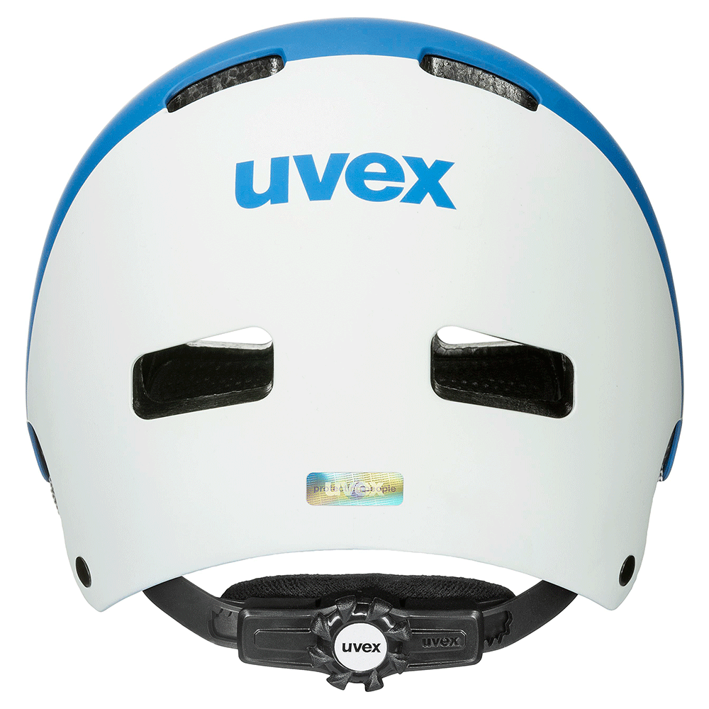 uvex kid 3 cc Fahrradhelm/ Rückansicht/ dark cyan - rhino matt