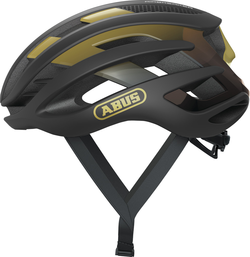 Abus AIRBREAKER Fahrradhelm, black gold, Seitenansicht