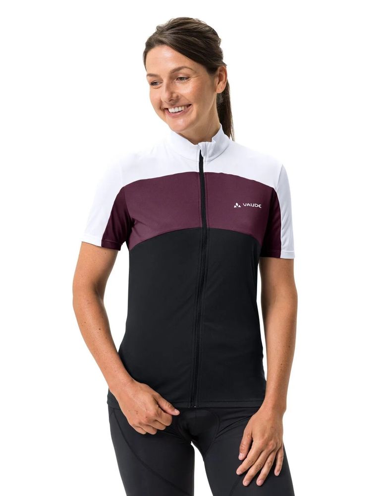 VAUDE Women´s Matera FZ Tricot 2023/ cassis/ Frontansicht angezogen