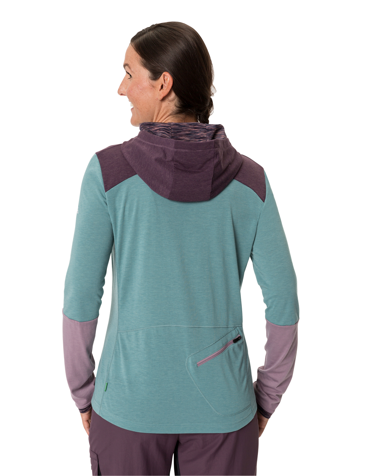 VAUDE Women's Tremalzo LS Shirt Damen-Langarm-Radshirt in dusty moss angezogen hinten