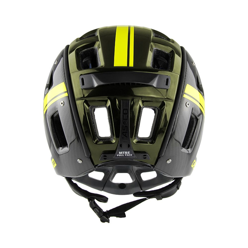 Casco MTBE Carbon Full Face Helm/ Neon Olive/ Rückansicht