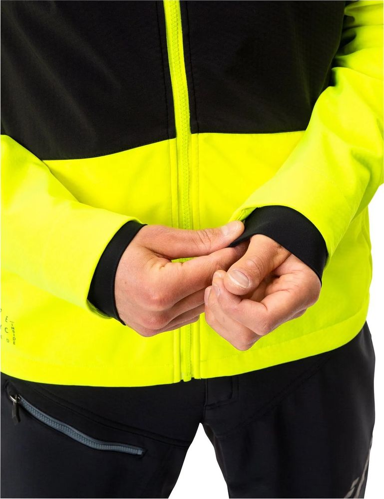 Vaude Men's Qimsa Softshell Jacket II in neon yellow, Detail vorne