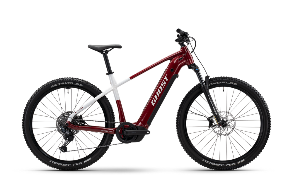 Ghost E-Teru Advanced High 2025, carbon red/chilly white - glossy, Seitenansicht