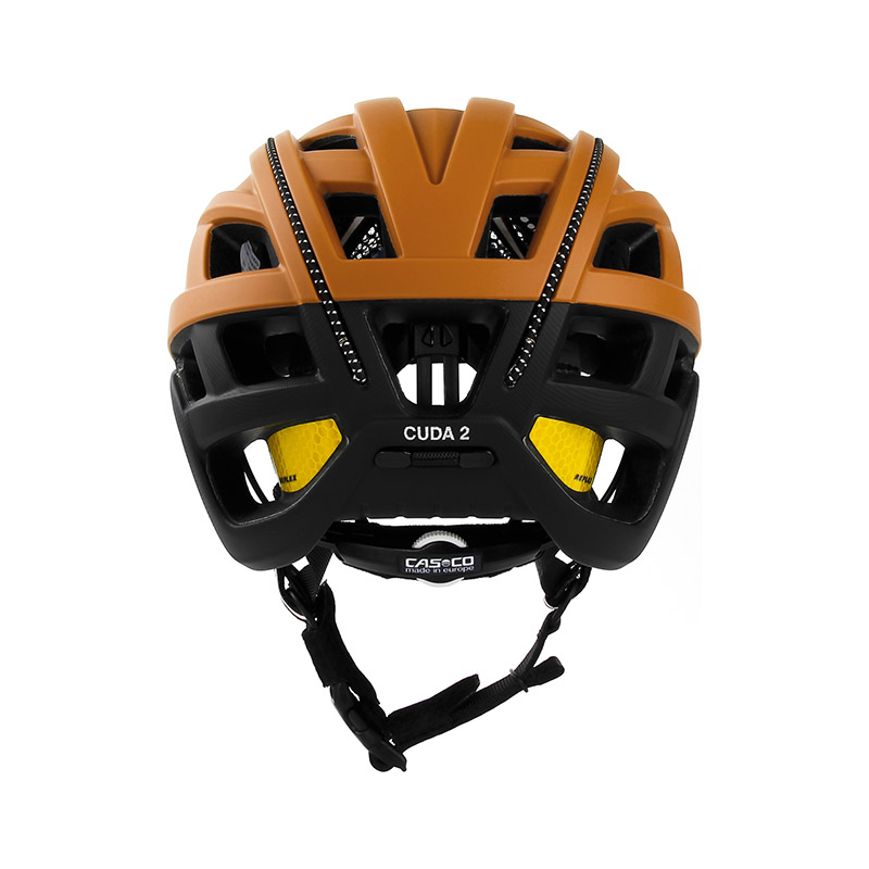 CASCO Cuda 2 Fahrradhelm, orange-schwarz matt, Rückansicht