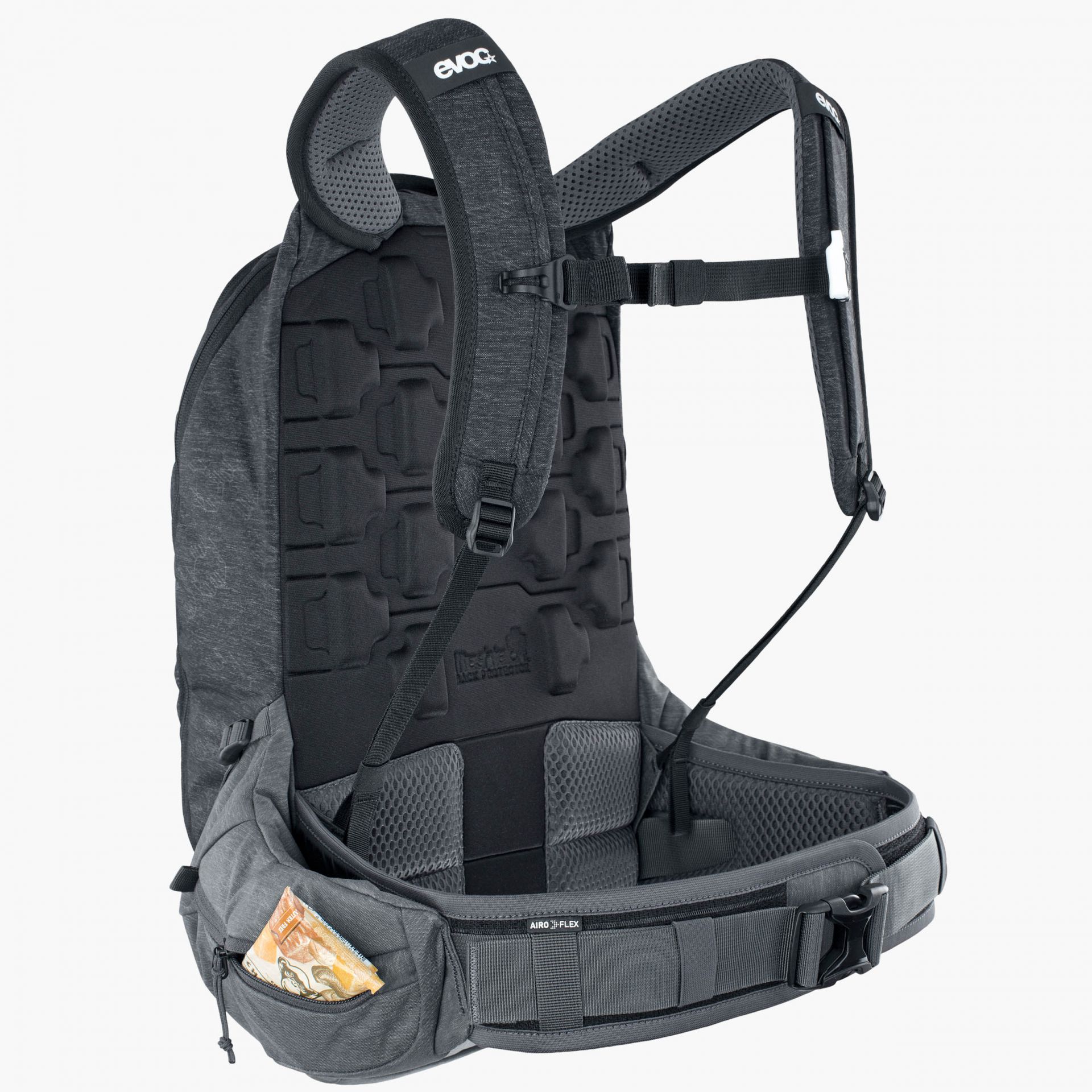 evoc Trail Pro 16L Protektorrucksack - Black/Carbon Grey