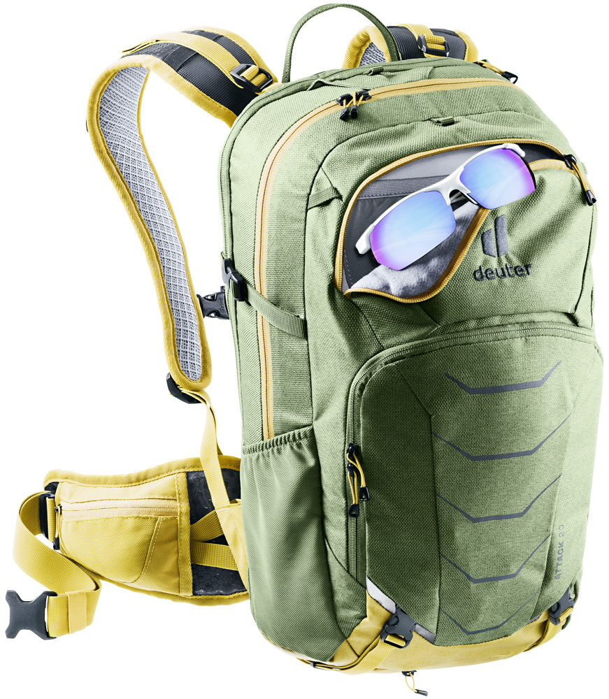 deuter Attack 20 Protektor-Rucksack in khaki-turmeric grün gelb