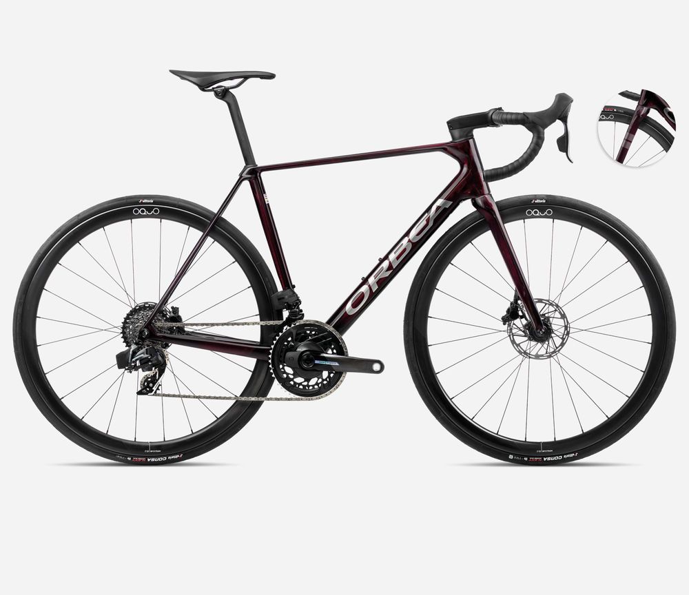 Orbea Orca M21eTeam PWR 2024, Wine Red - Titanium (Gloss), Seitenansicht rechts