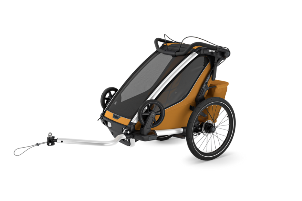 Thule Chariot Sport 2 Single, natural Gold, am Rad