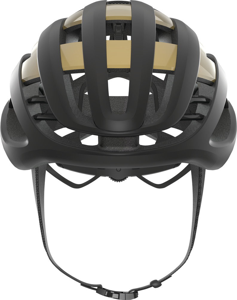 Abus AIRBREAKER Fahrradhelm, black gold, Frontansicht