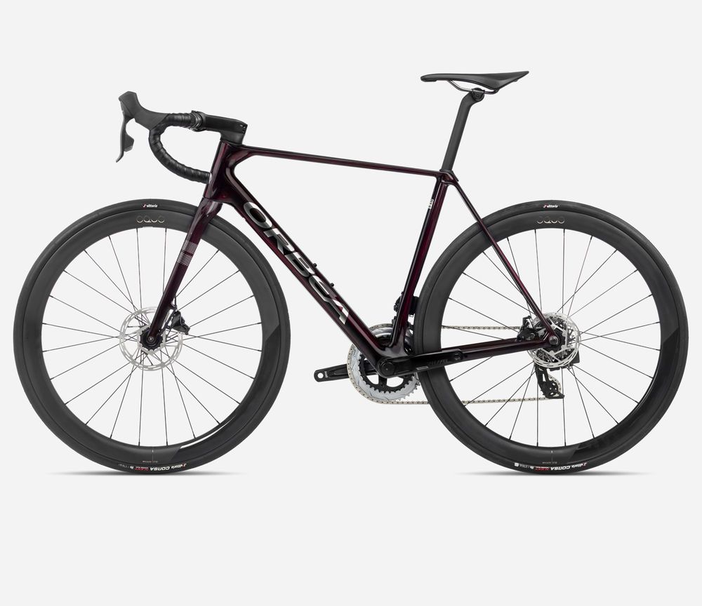 Orbea Orca M31eLTD PWR 2024, Wine Red - Titanium (Gloss), Seitenansicht links