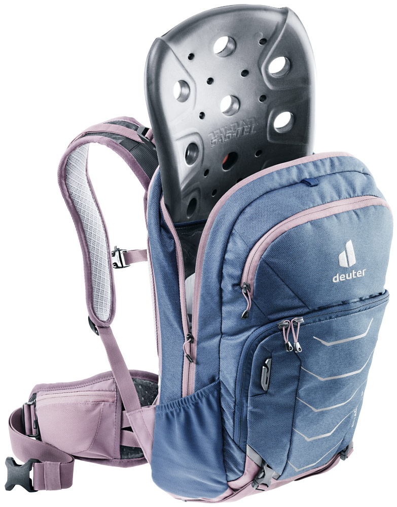 deuter Attack 14 SL Fahrrad-Rucksack in marine grape blau lila mit herausnehmbarem Protektor