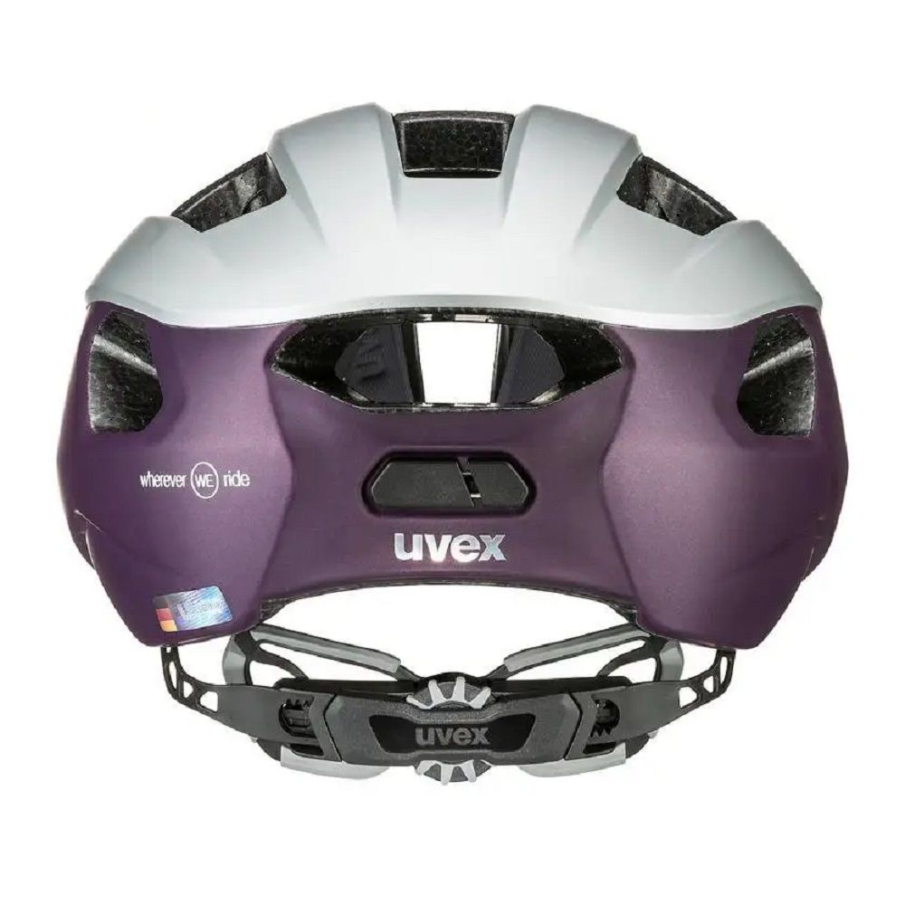 uvex rise cc Women´s Edition Fahrradhelm, silver - plum mat, Rückansicht