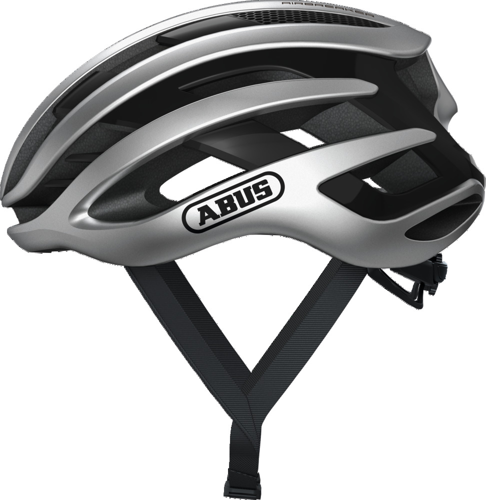 Abus AIRBREAKER Fahrradhelm, gleam silver, Seitenansicht