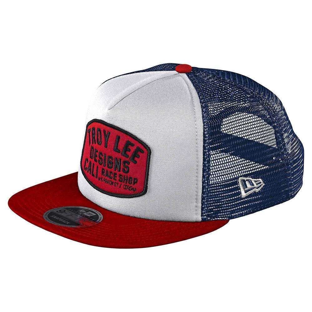 Troy Lee Designs Blockworks Snapback, white/blue, one size