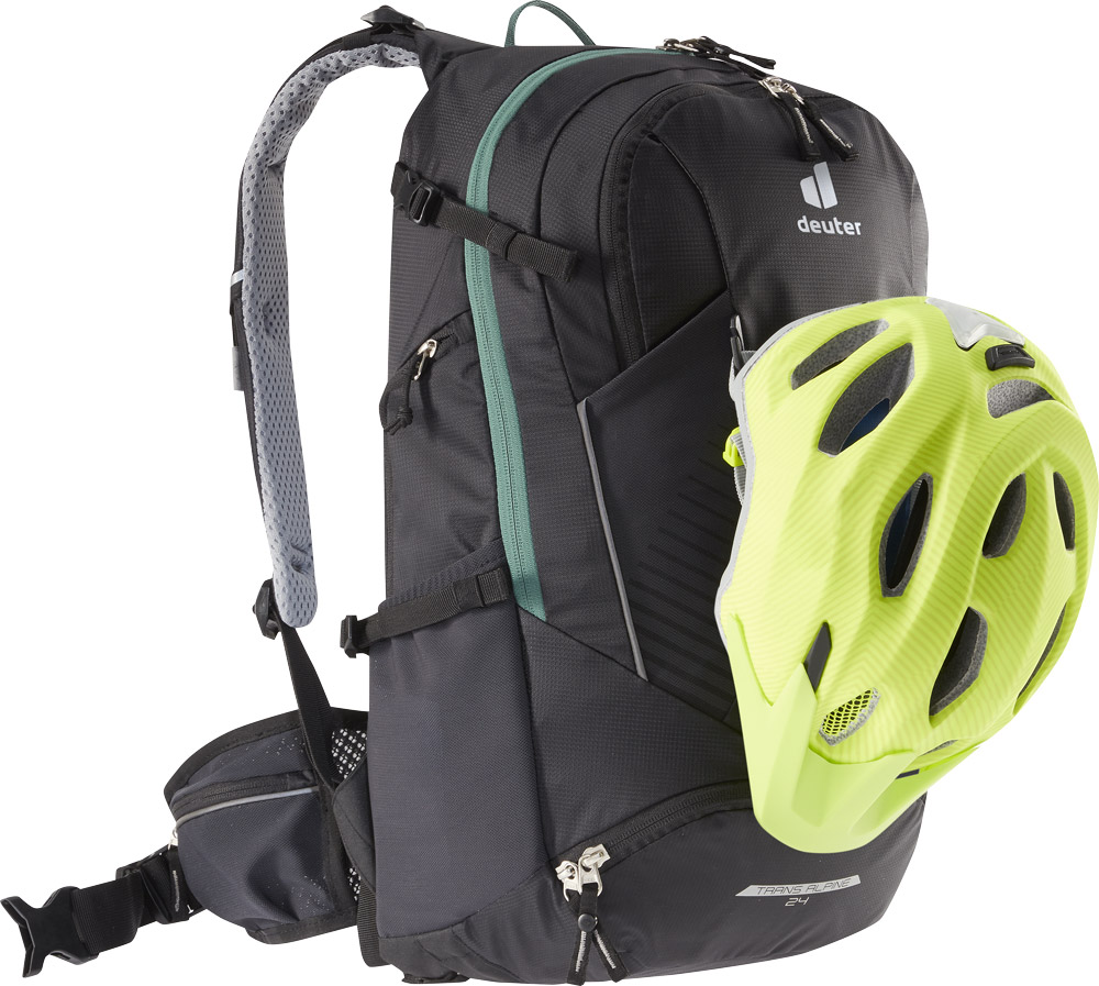 Deuter Trans Alpine 24 Rucksack schwarz mit helm