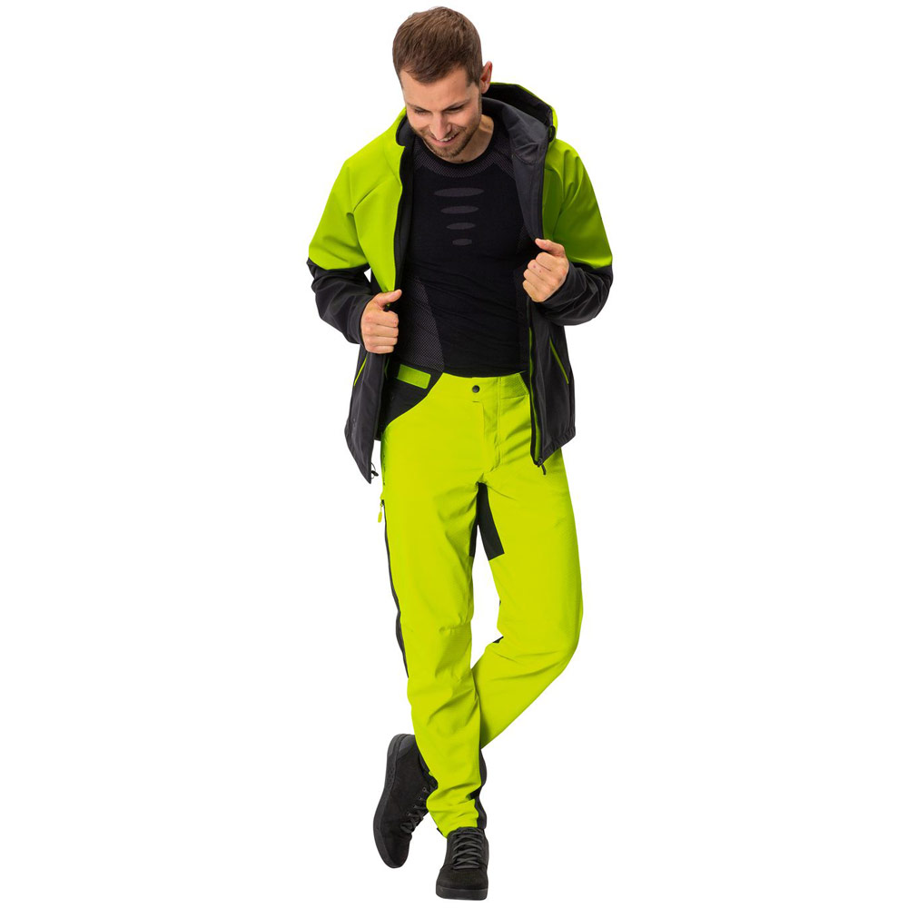 VAUDE Men's Qimsa Softshell Pants II - Neon Yellow