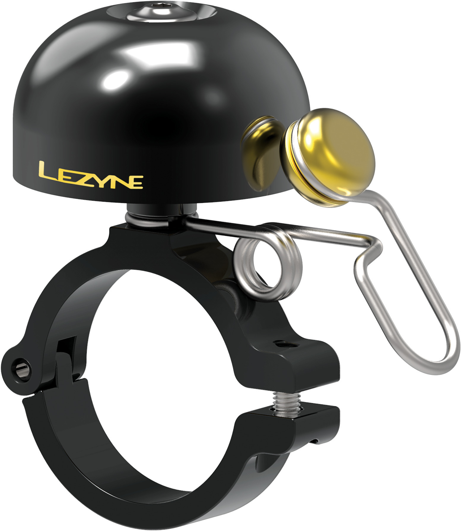 Lezyne Classic Stainless Brass Fahrradklingel aus Messing in schwarz