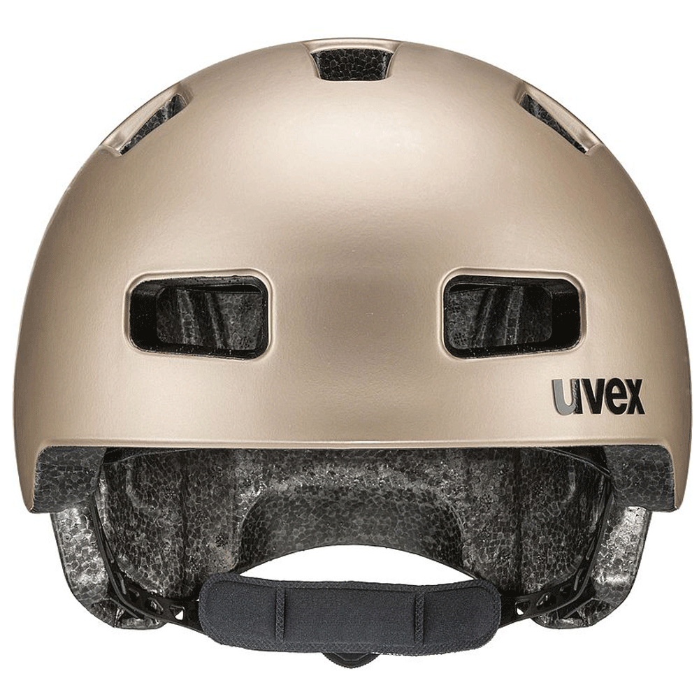 uvex city 4 Fahrradhelm/ Frontansicht/ soft gold mat