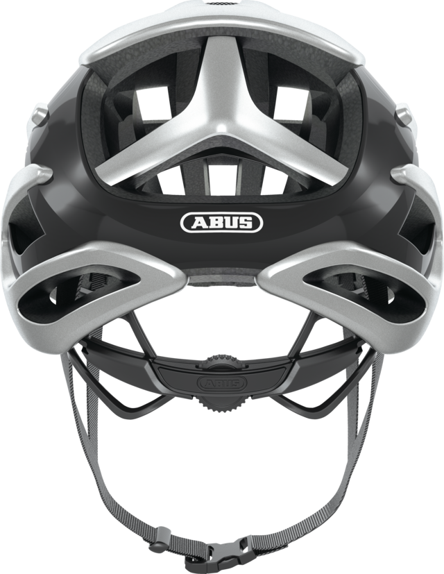 Abus AIRBREAKER Fahrradhelm, gleam silver, Rückansicht