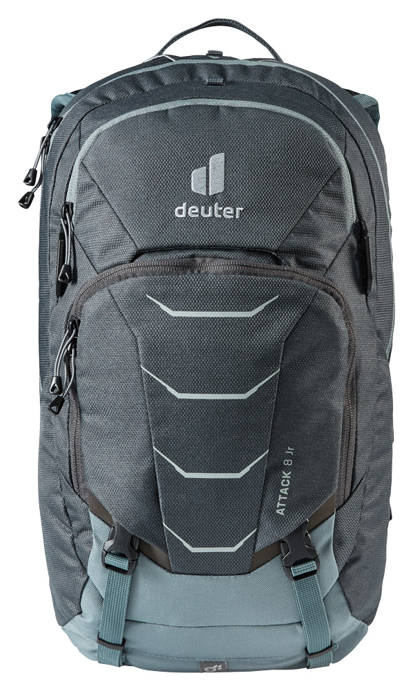 deuter Attack 8 JR Protektor-Rucksack in graphite shale dunkelgrau vorderansicht